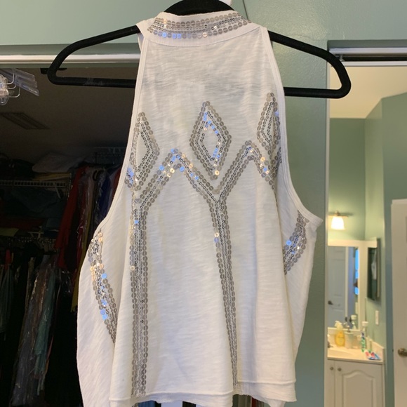 Free People white sequined top - Picture 5 of 7